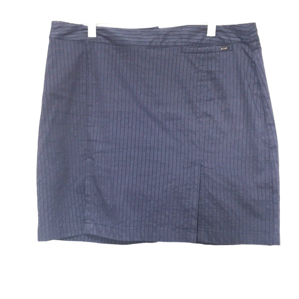 LOLE Blue Pin Stripe Front Slits Skort Mini Skirt Sz 12